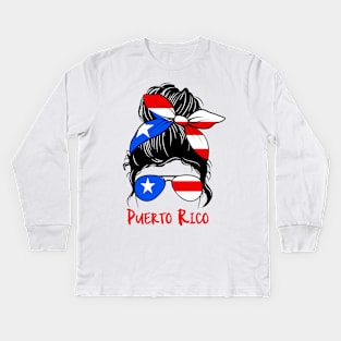 Puerto Rican Girl Puertoriqueña Puerto Rico Girl Kids Long Sleeve T-Shirt